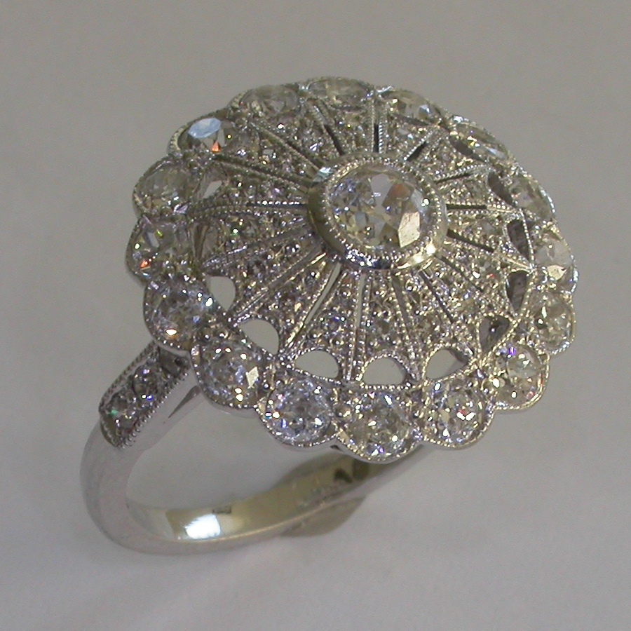 2.07 Vintage Art Deco Emerald Cut Diamond Engagement Ring in Platinum -  Filigree Jewelers